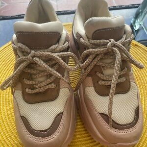 Stylish Beige and Brown Sneakers